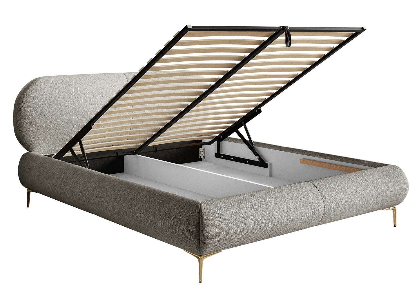 Gulta ar konteineru Valeo 140/160/180x 200 cm Toronto 14 (Lech), zelta kājas - N1 Home