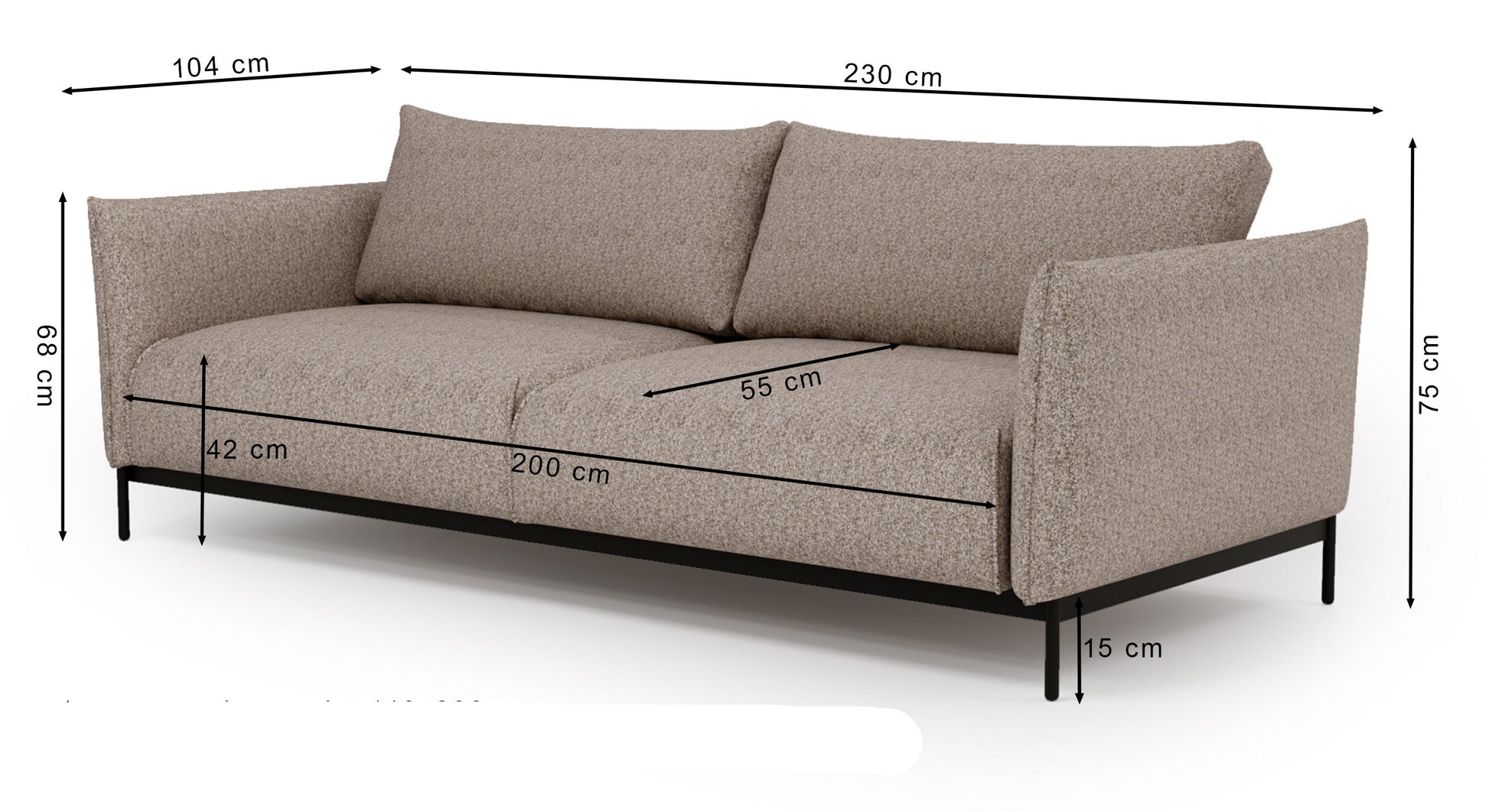 Dīvāns Solia 230/104/75 cm Impress me 12 - N1 Home