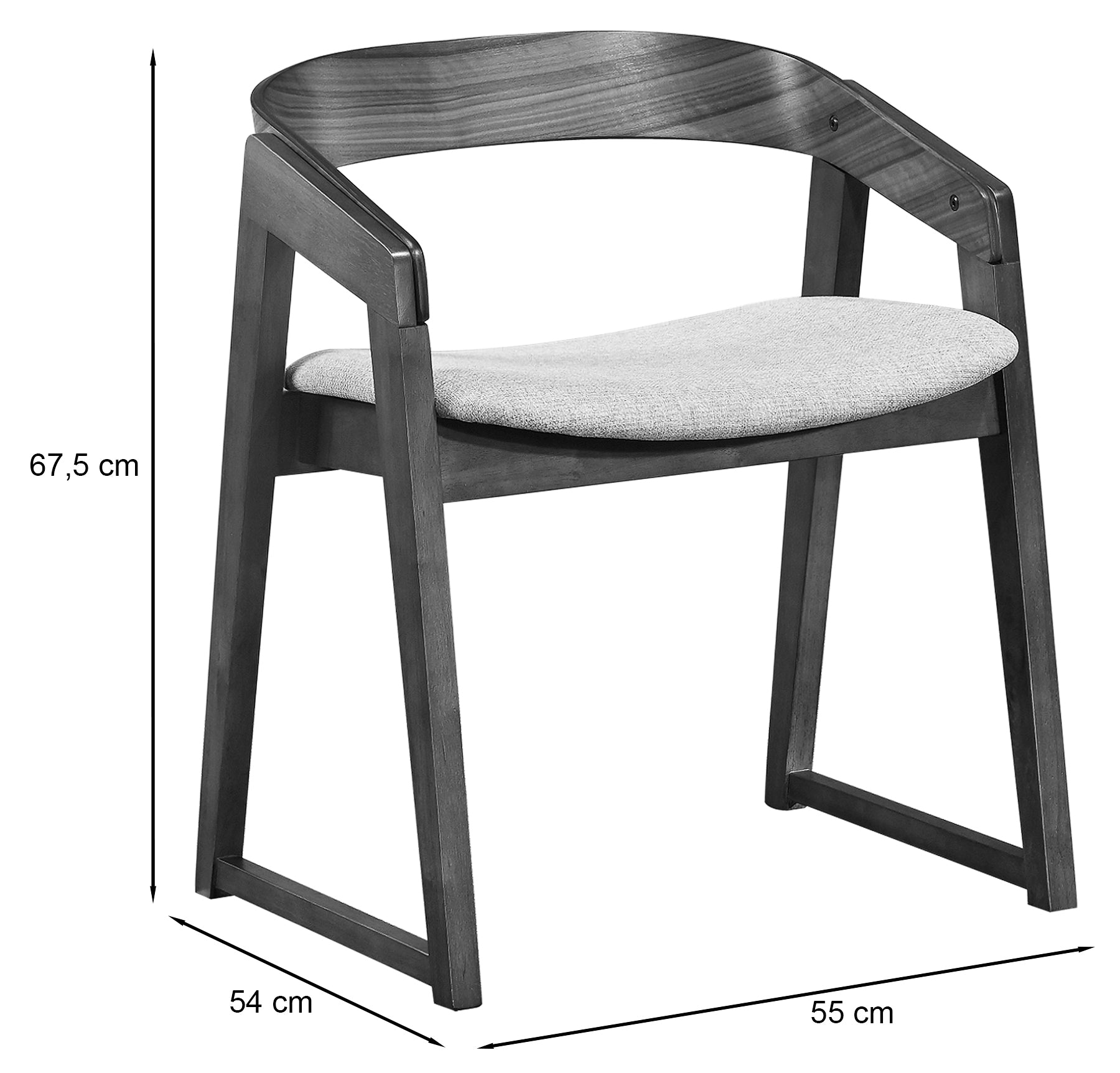 Krēsls Salor 67/55/54 cm gaiši pelēks/ozols - N1 Home