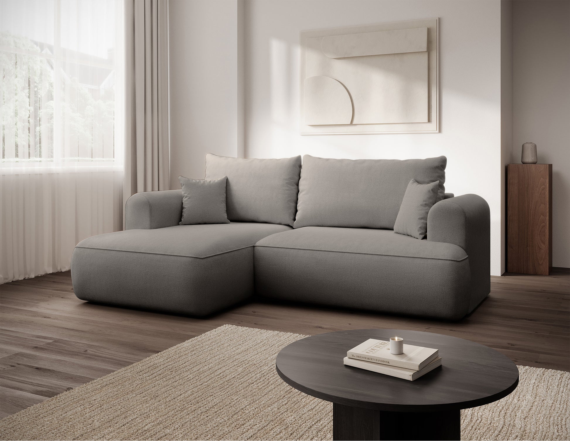 Dīvāns Ovors mini 239/93/156 cm Storm 09 - N1 Home