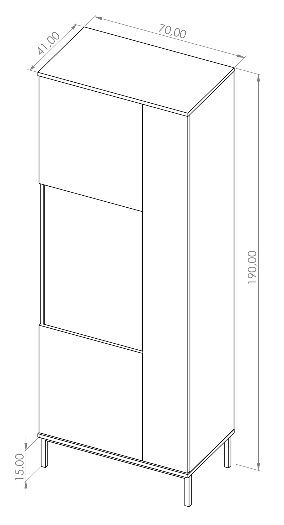 Vitīnas skapis Polka 190/70/41 cm hikorijs - N1 Home