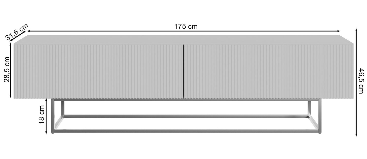 TV skapis Velda 175/46/31 cm bēšs/melns