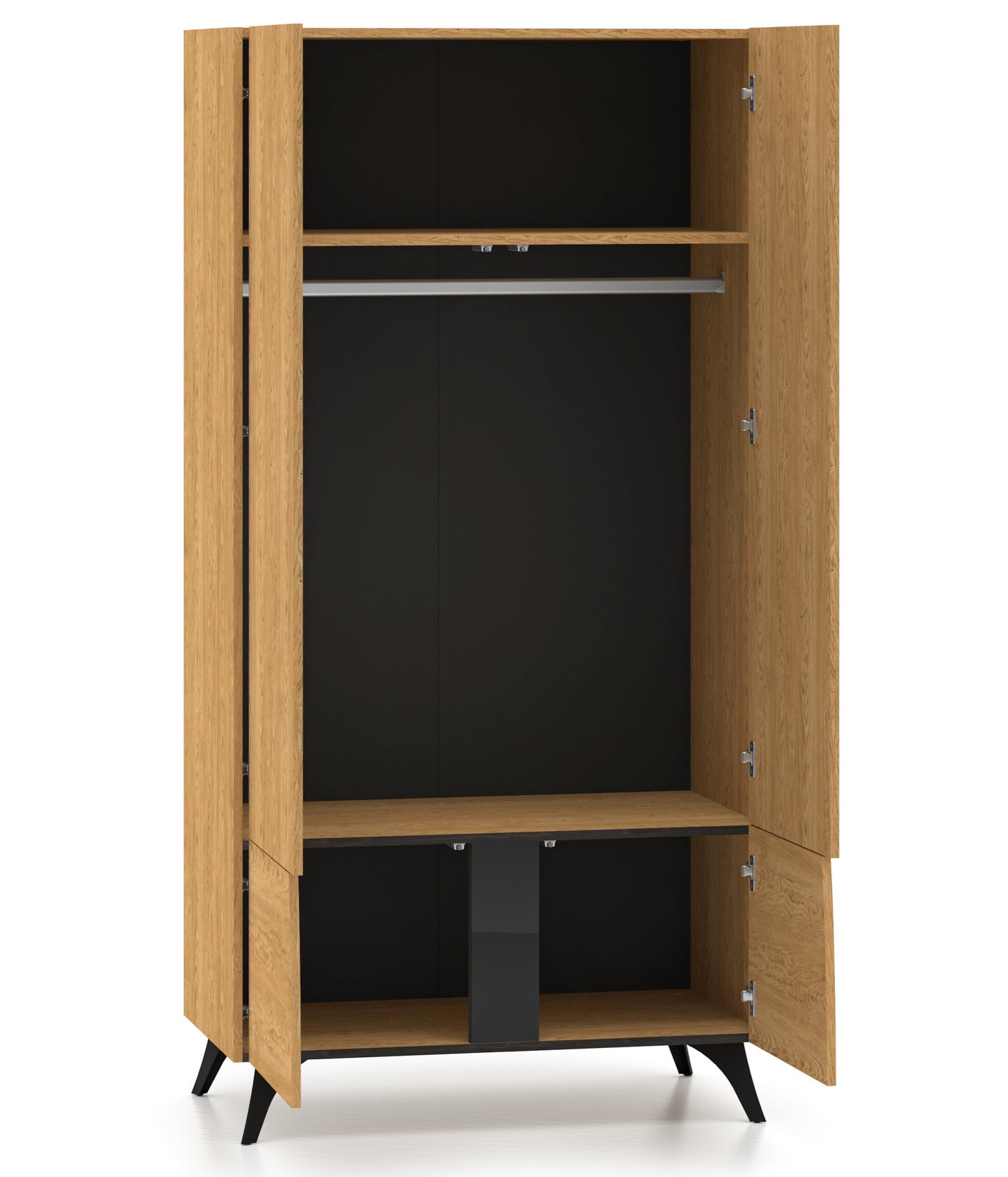 Skapis Toskana 189/57/38 cm ozols/melns