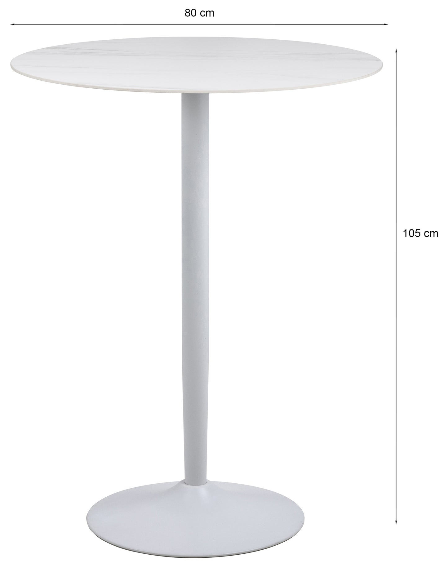 Bāra galds Roši 80/80/105 cm melns - N1 Home