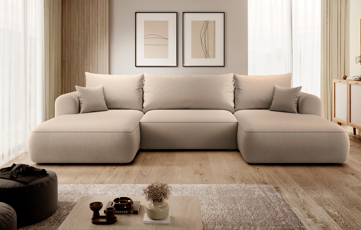 Dīvāns Ovors U 380/95/167 cm Castel 15 - N1 Home