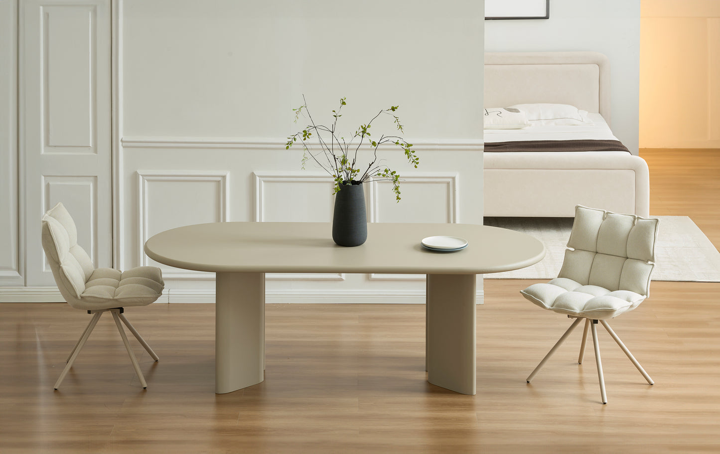 Galds Catis 200/90/75 cm matēts bēšs - N1 Home