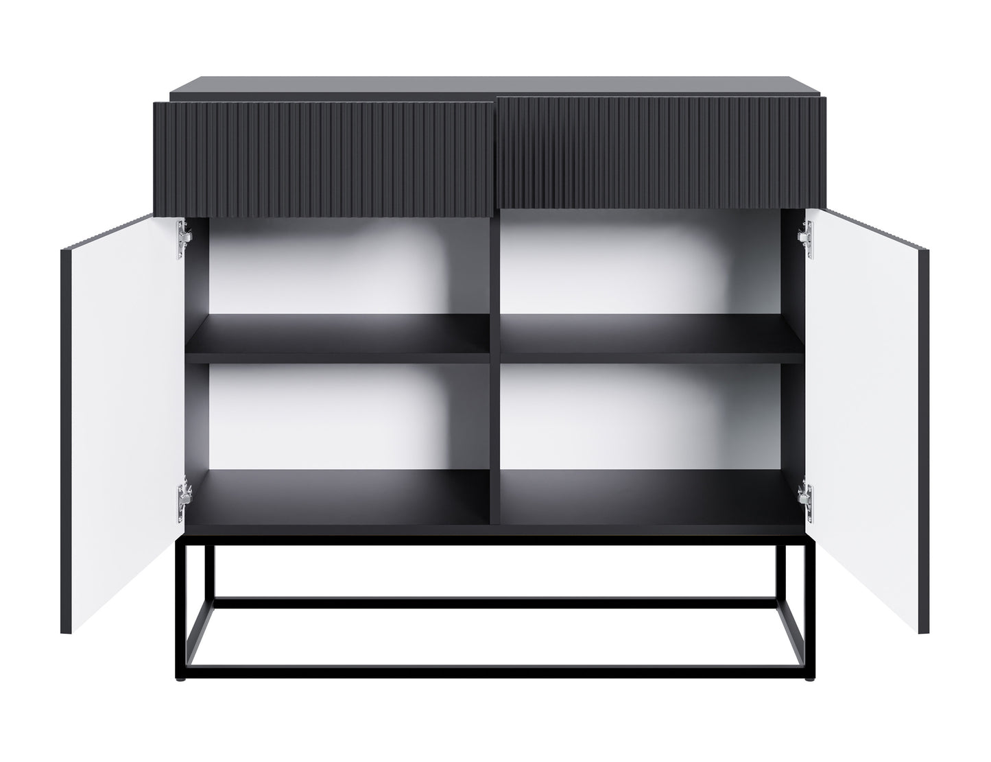 Kumode Velda  100/90/38 cm melns/melns - N1 Home