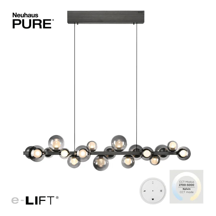 Piekaramā lampa PURE E-Popup 29/240/120 cm pelēks
