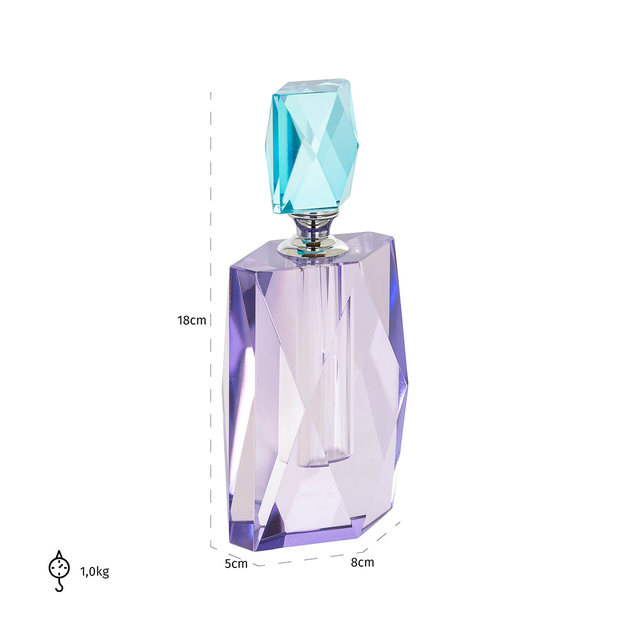 Dekoratīvs priekšmets Richmond Interiors Perfume bottle Phine 18/8/5 cm Purple - N1 Home