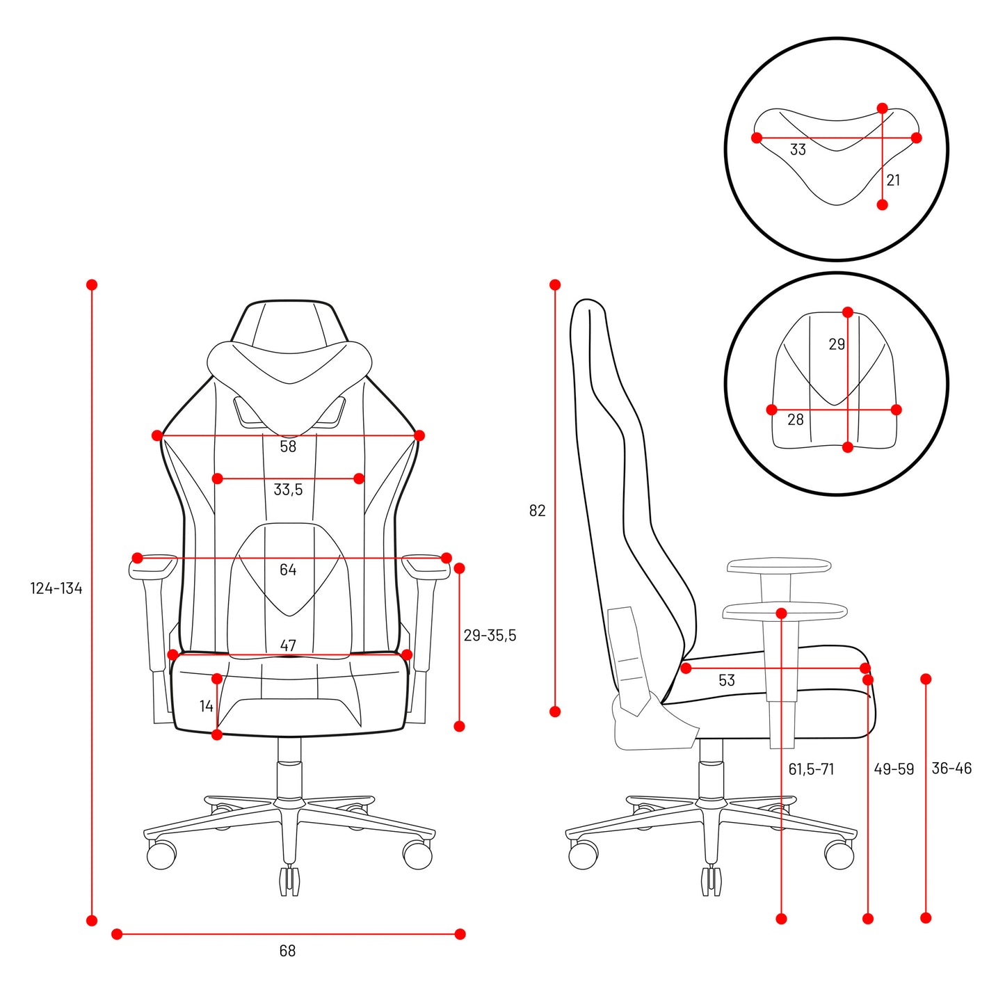 Krēsls X - P 124-134/68/47; 134-145/68/55 cm tumšā saulespuķe - N1 Home