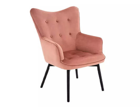 Krēsls VIK 46/52/99 cm antik rozā/melns - N1 Home