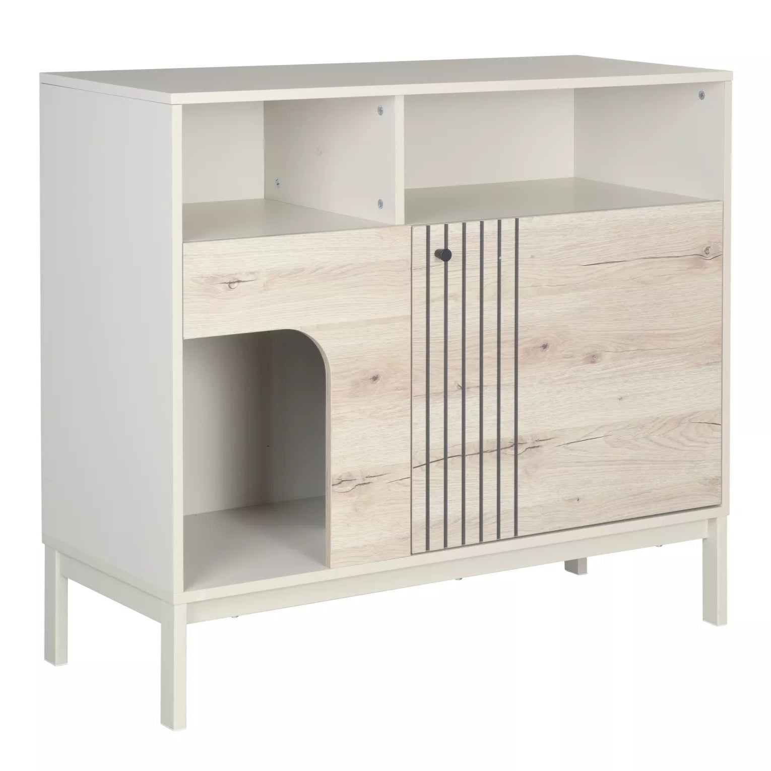 Kumode Frosi A 40/100/90 cm ozols/netīri balta - N1 Home