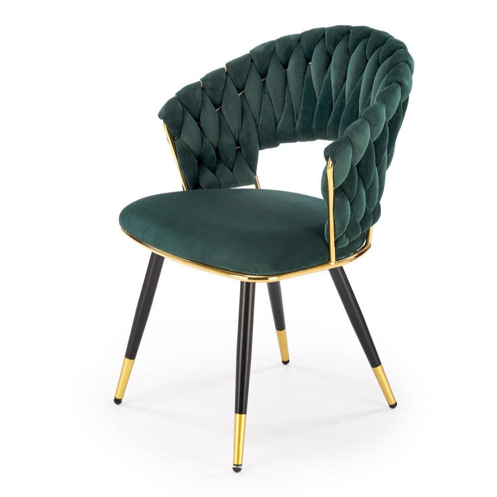 Krēsls Barons 62/58/85/48 cm tumši zaļš/zelts - N1 Home