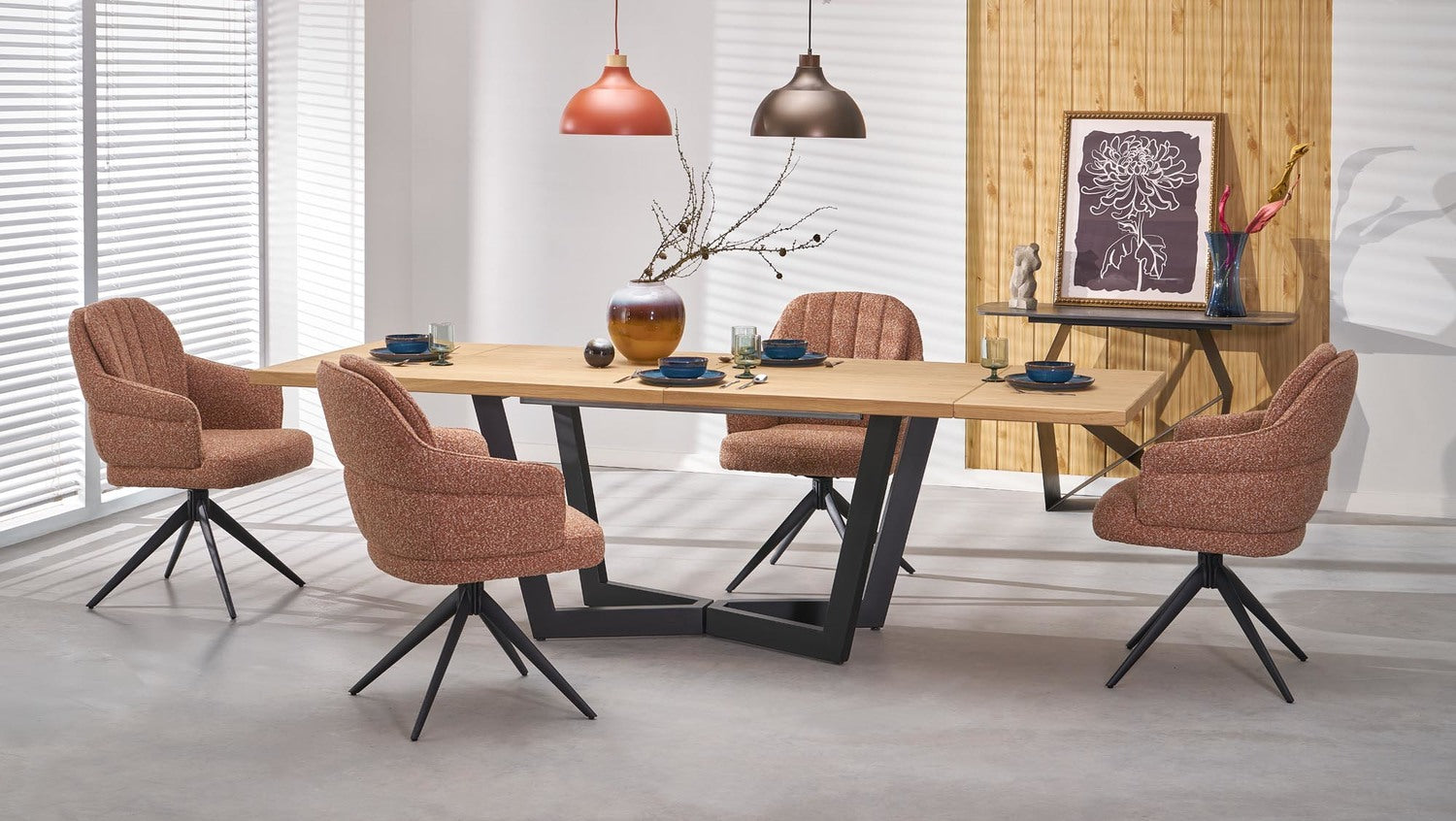 Galds Massi 2 160/90/77 cm ozols/melns - N1 Home