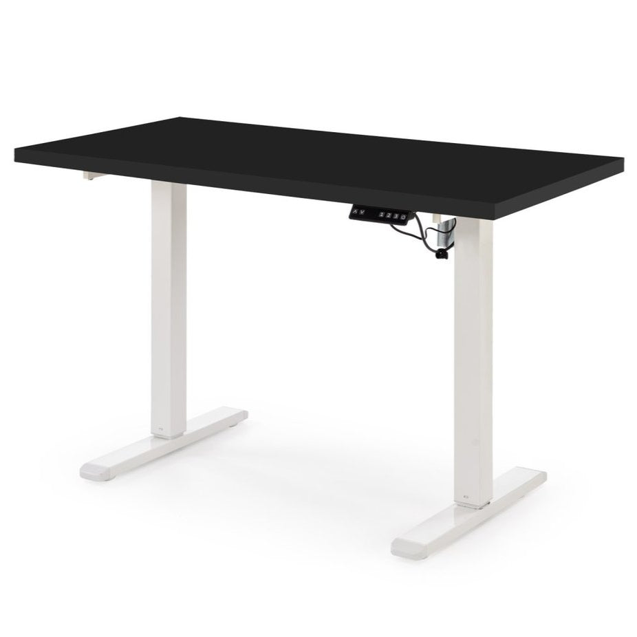 Biroja galds Juras 120/60/75-120 cm melns/balts - N1 Home