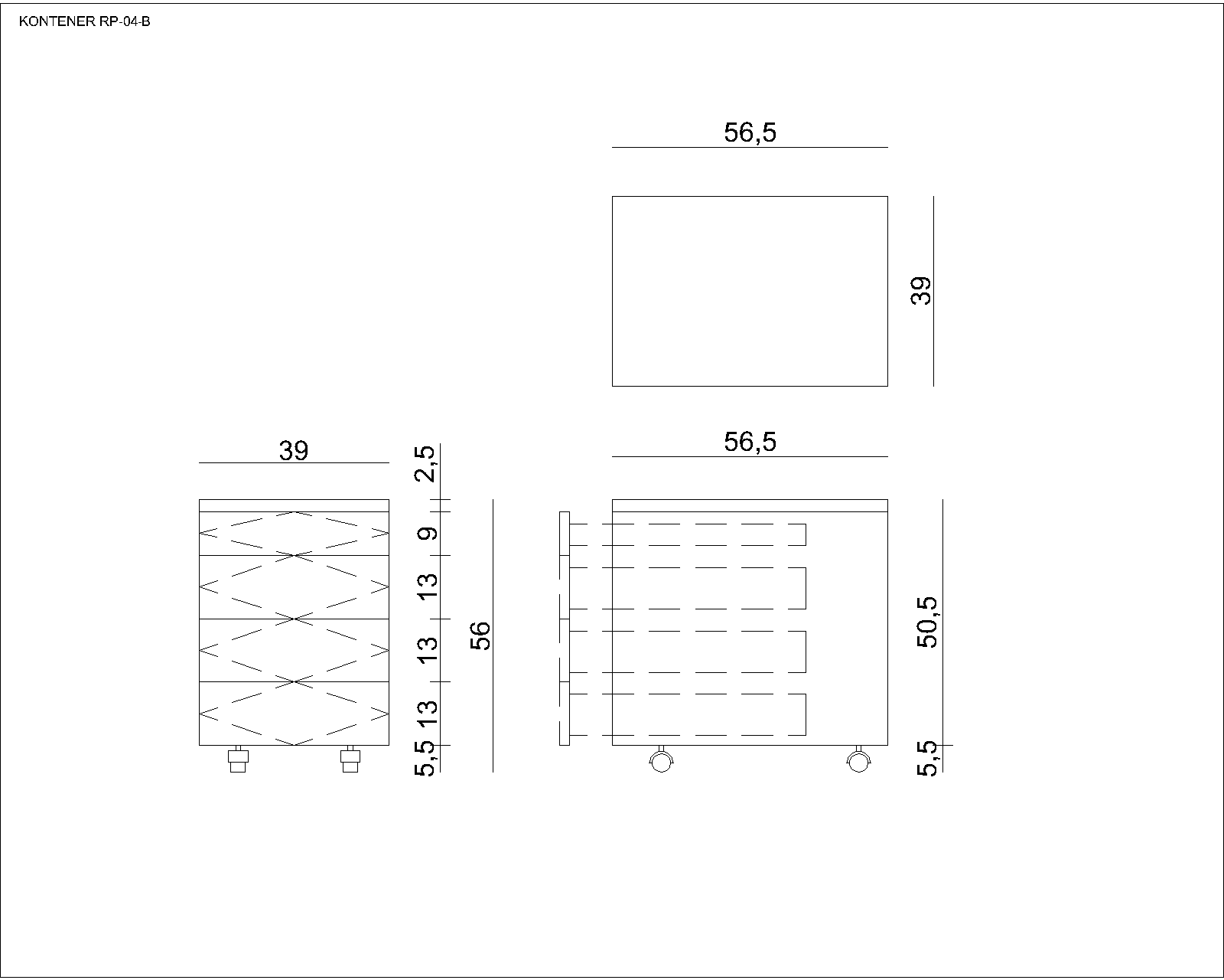 Biroja kumode Nurb 4 56/39/56/ cm balts - N1 Home