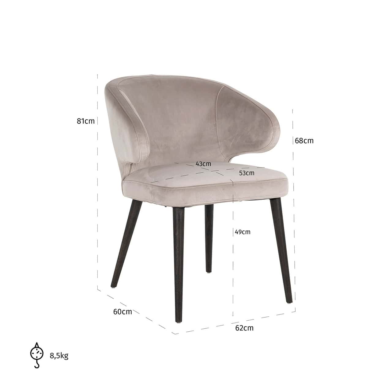 Krēsls Indigo Richmond Interiors 62/85/64 cm