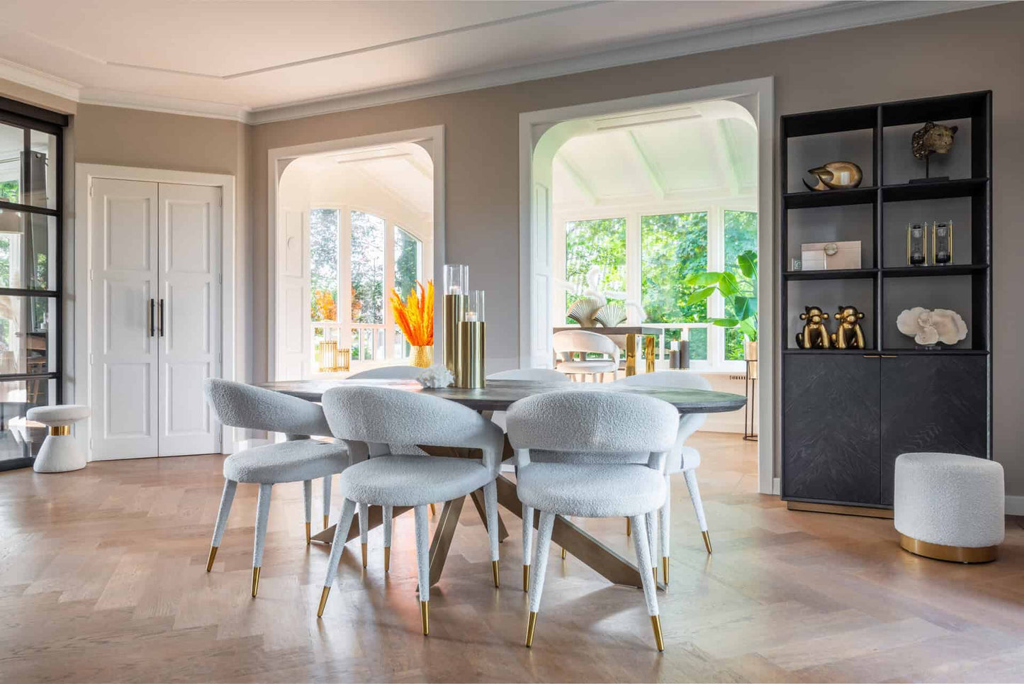 Vitrīna  Blackbone Richmond Interiors 100/220/40 cm Brass melns rustic