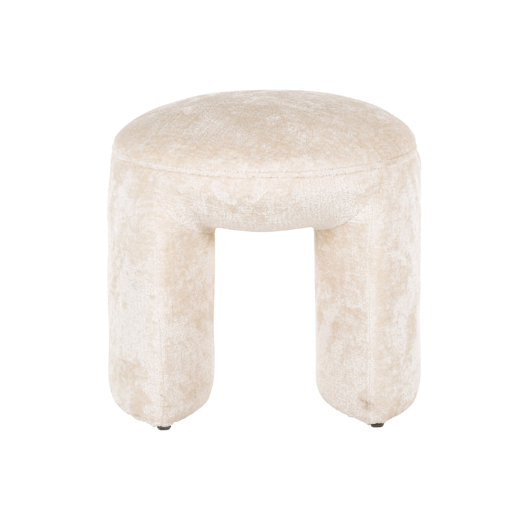 Pufs Fargo Richmond Interiors 44/45/45 cm Bergen 900 white chenille - N1 Home