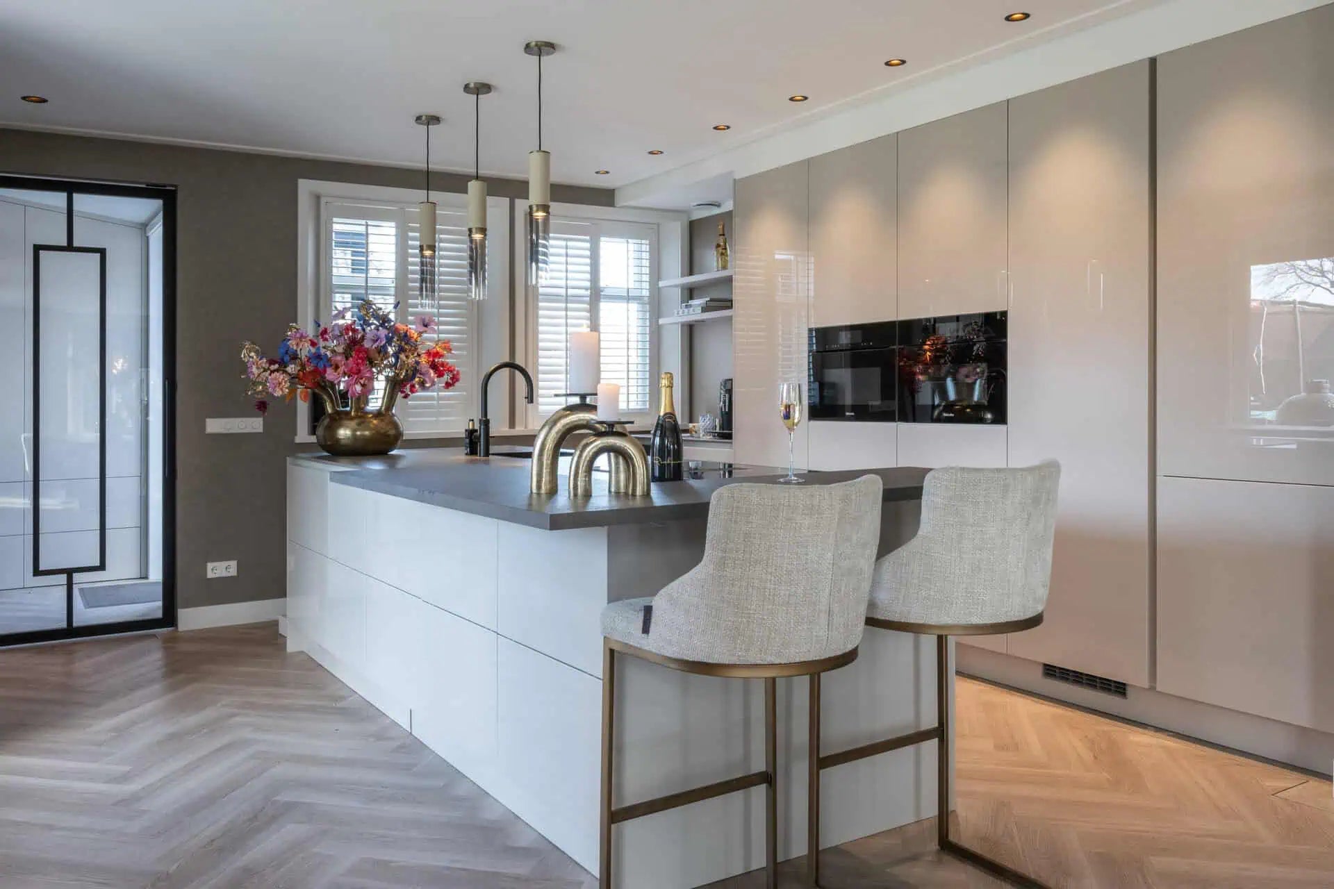 Bāra krēsls Bolton  (Set of 2) Richmond Interiors 103/48/48 cm brown tweed - N1 Home