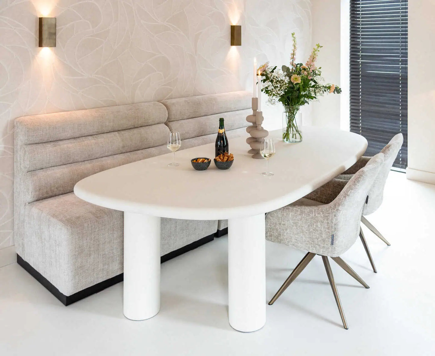 Galds Bloomstone white Richmond Interiors 76/235/120 cm balts - N1 Home