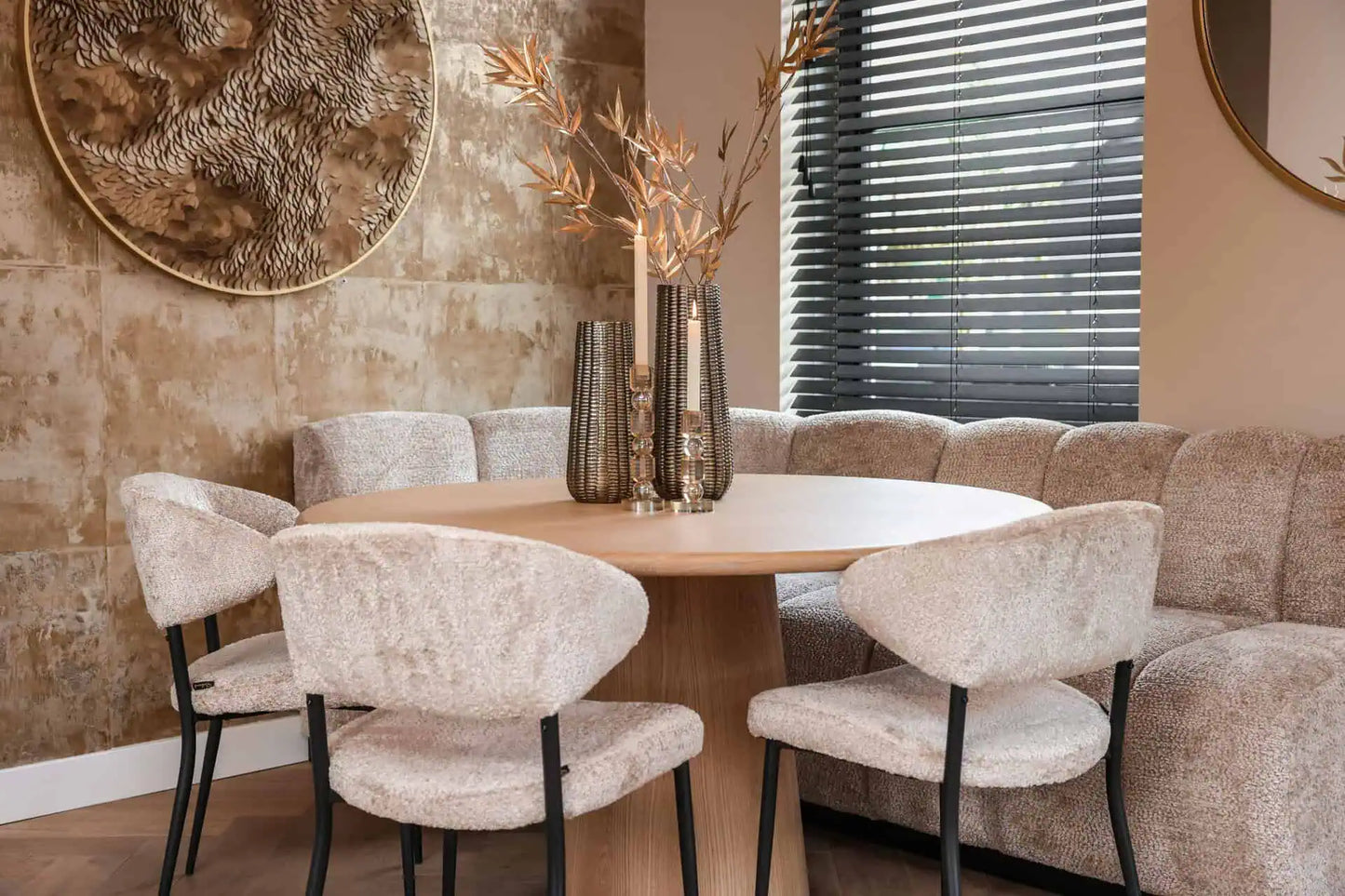 Ēdamistabas sols Hillpark round corner Richmond Interiors 90/170/115 cm lovely beige - N1 Home