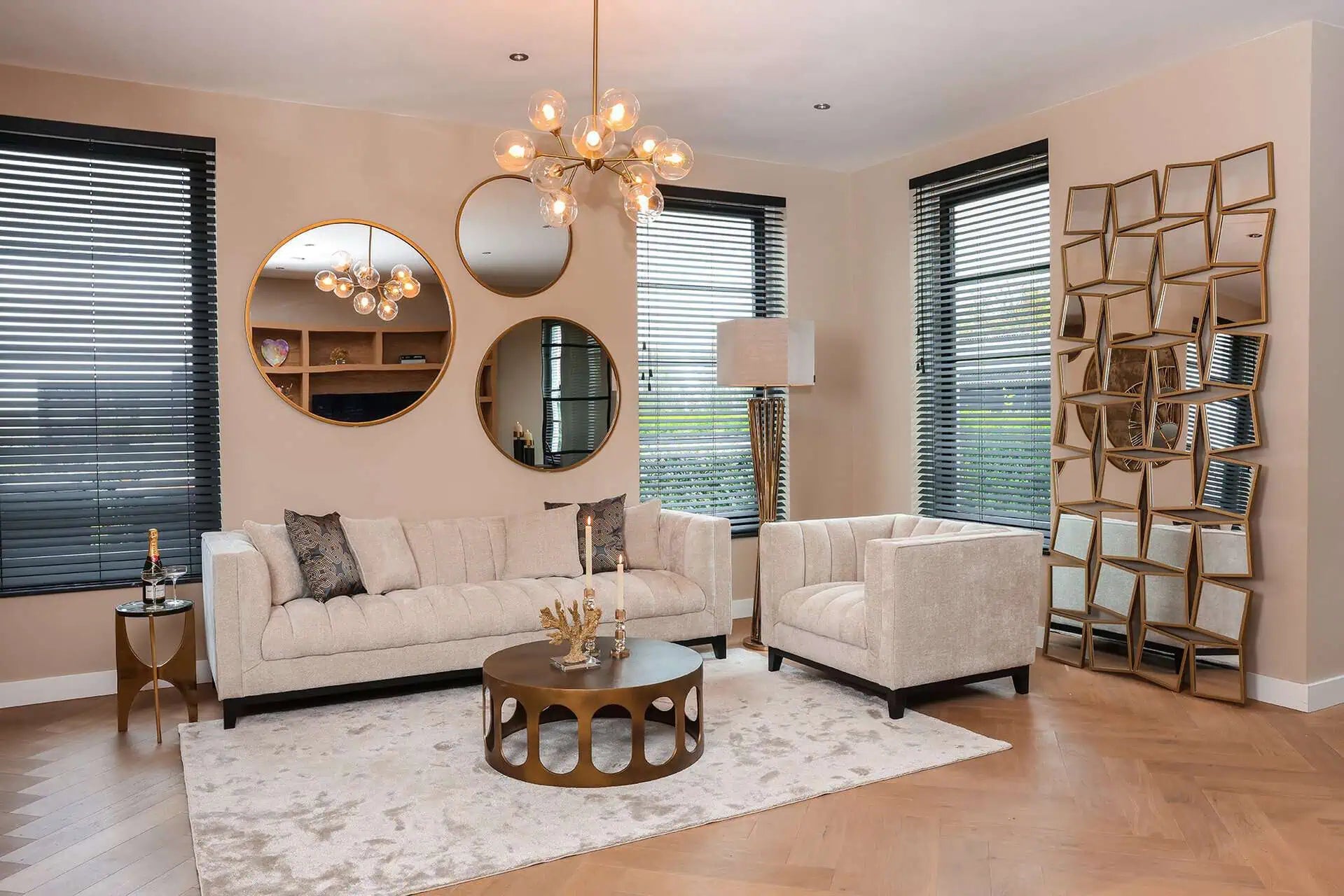 Spogulis Richmond Interiors Maevy 110/110 cm zelts - N1 Home