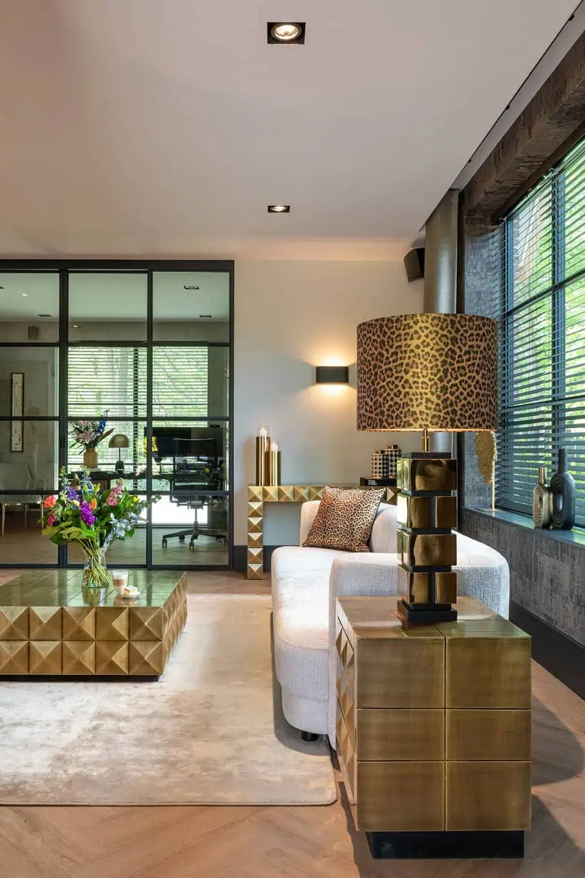 Naktsskapītis Collada ar 3 atvilktnēm Richmond Interiors 59/50/45 cm birstēts zelts - N1 Home