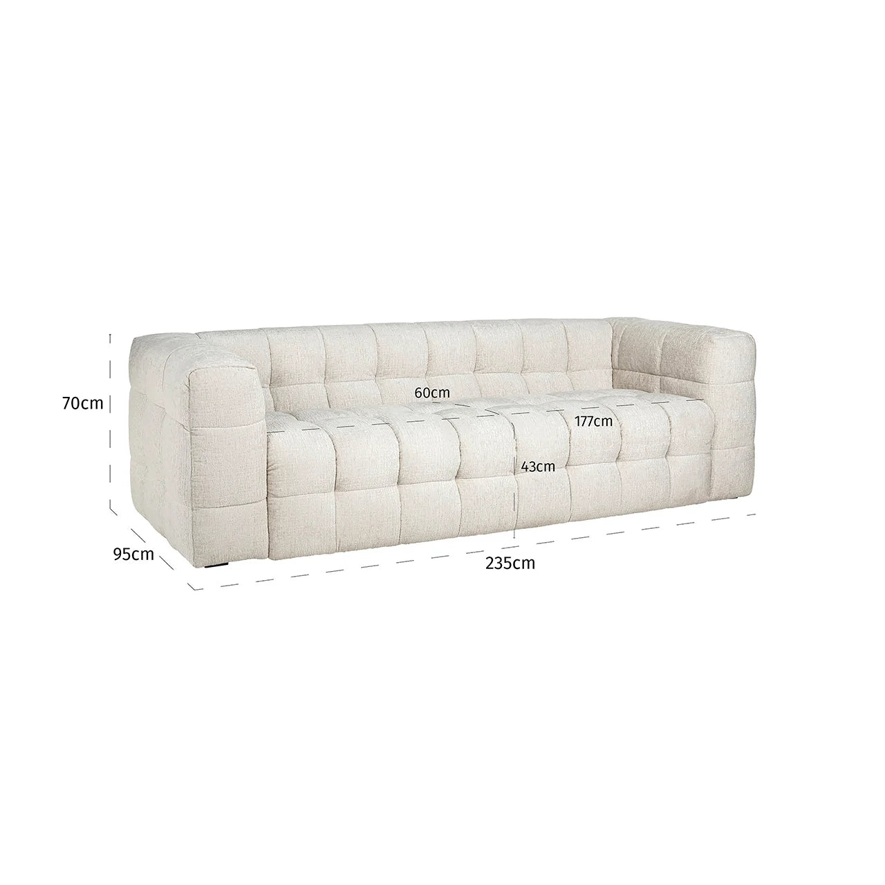 Dīvāns Merrol Richmond Interiors 70/235/95 cm CREAM FUSION - N1 Home
