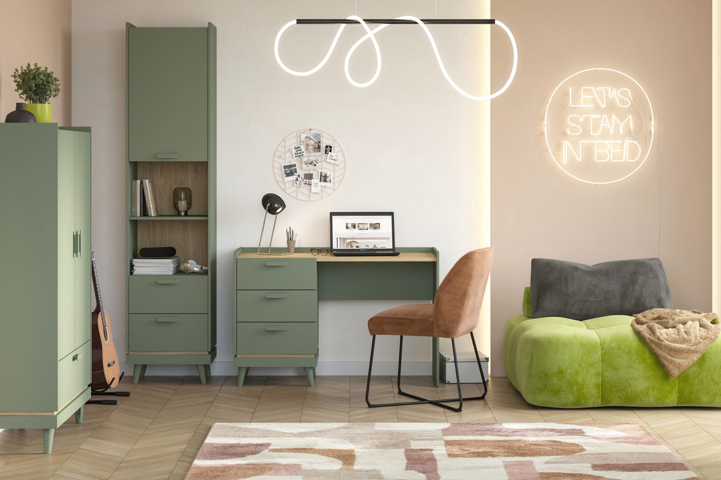 Skapis Skanija 50/215/40 cm zaļs - N1 Home