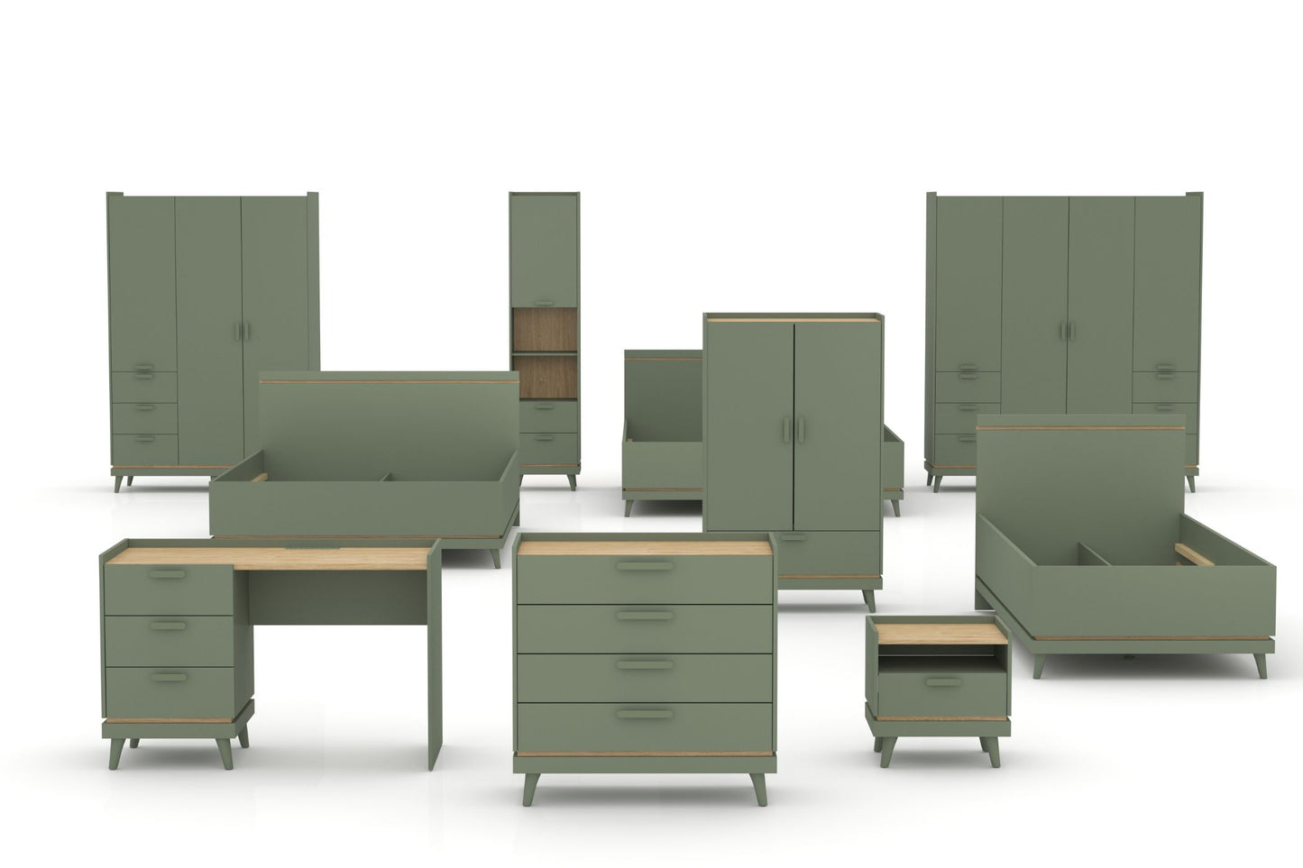 Kumode Skanija 90/90/40 cm zaļs - N1 Home