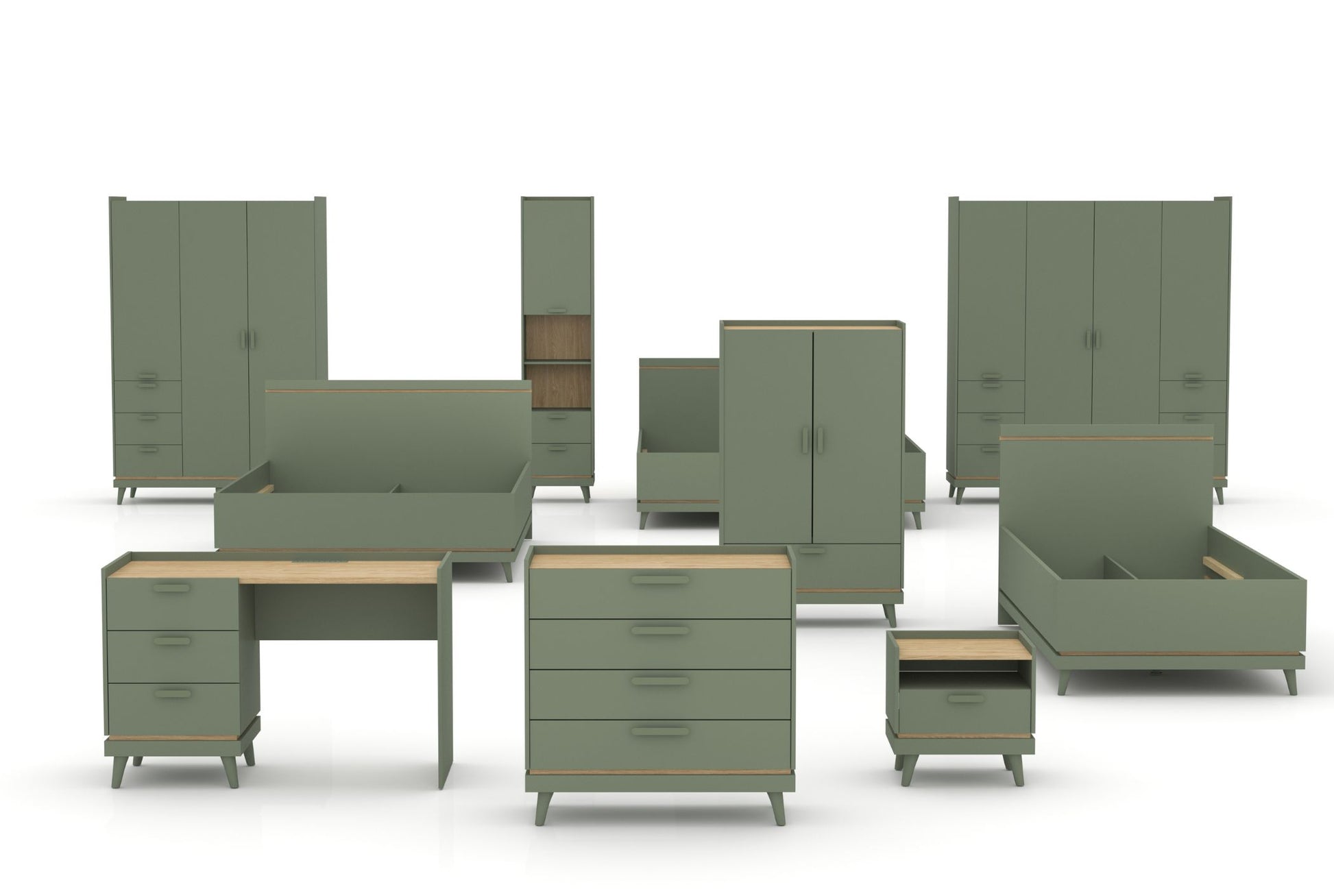 Kumode Skanija 90/90/40 cm zaļs - N1 Home