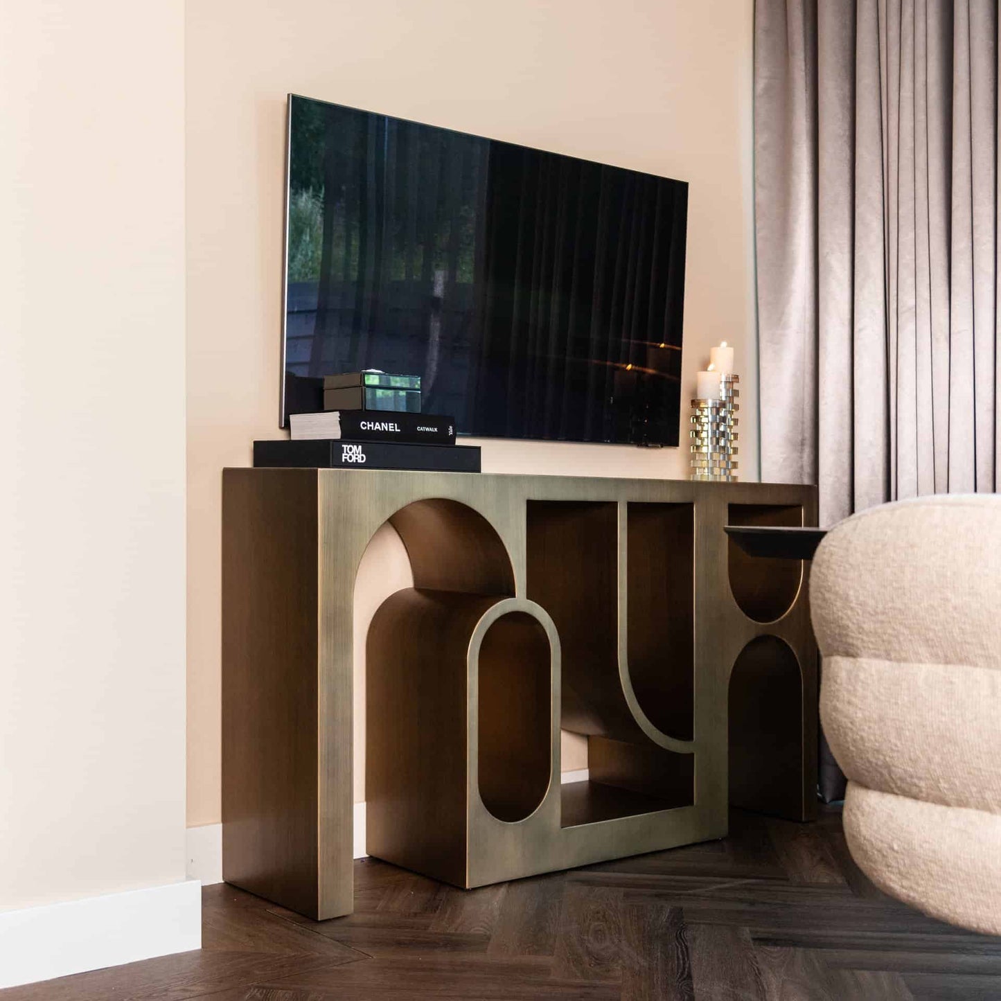 Konsole Alexander Jones Richmond Interiors 85/150/36 cm brushed gold (Lugano)