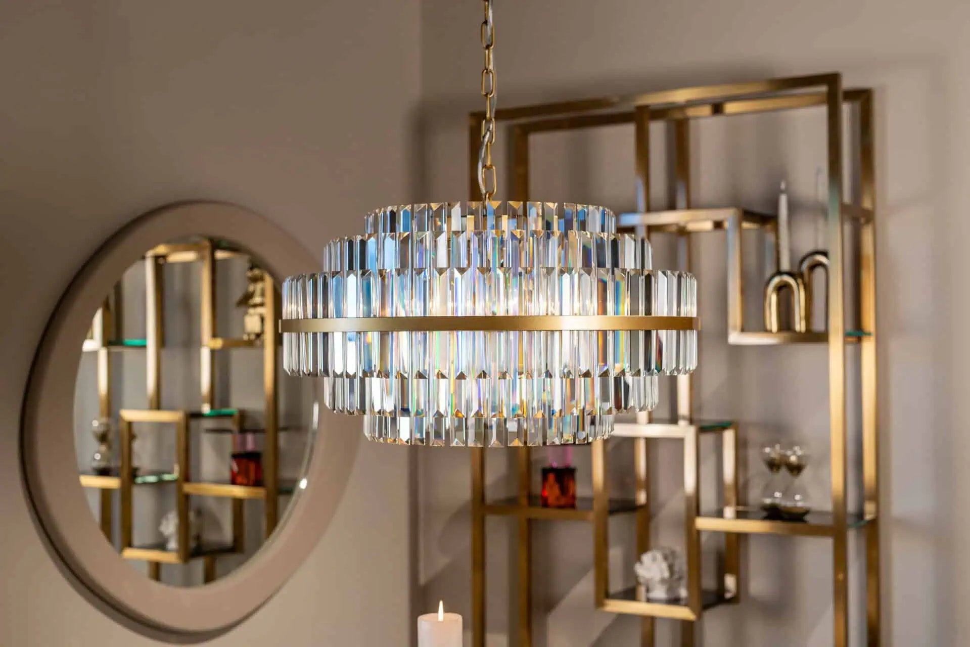 Lustra Desire brushed gold small Richmond Interiors 35/49 cm zelts - N1 Home