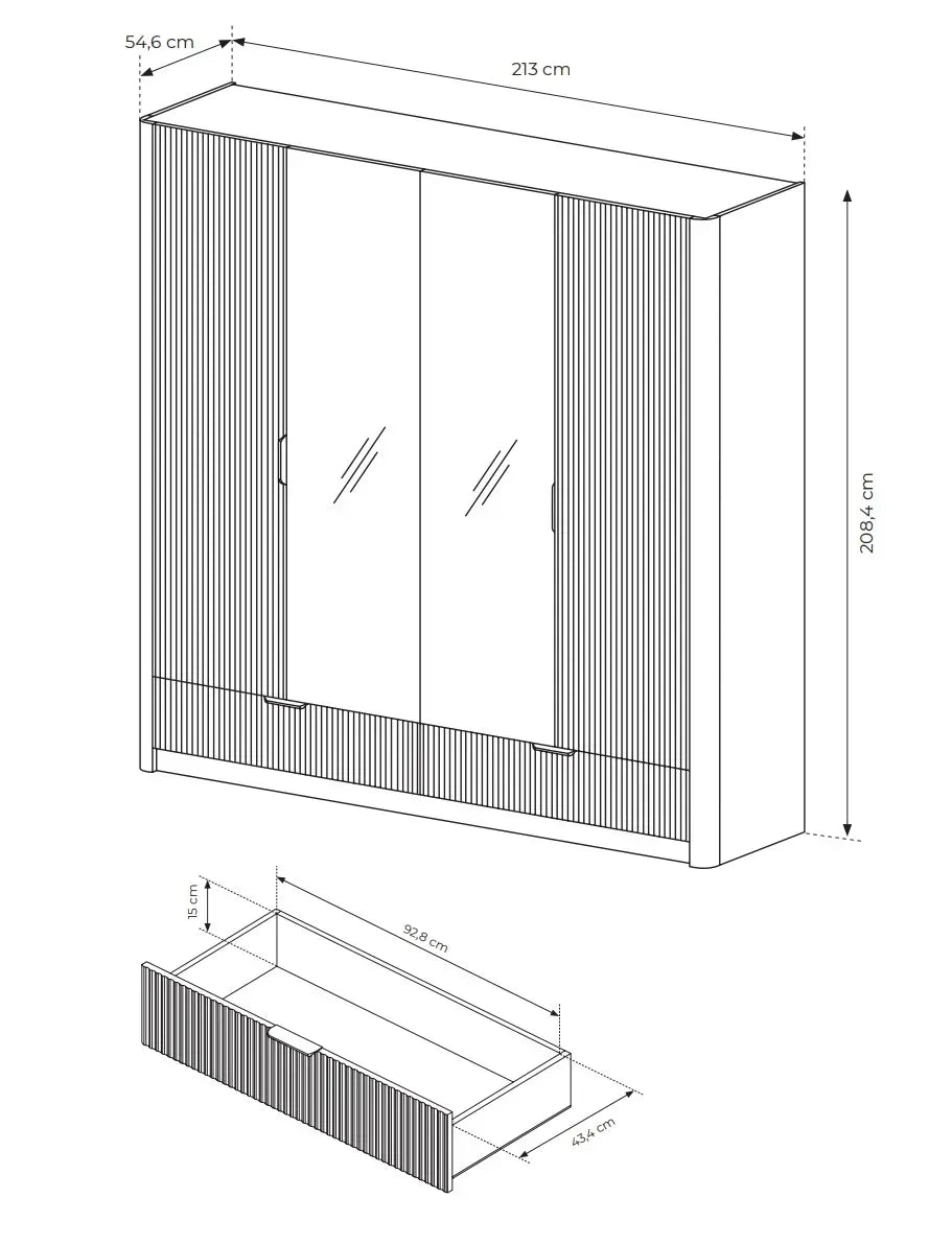 Skapis Lanti 213/298.54 cm bēšs - N1 Home