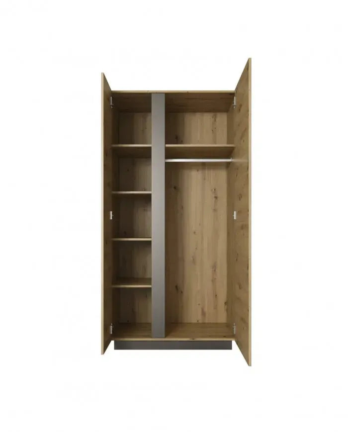 Skapis Arci 96,5/193,5/54 cm garafits/ozols - N1 Home