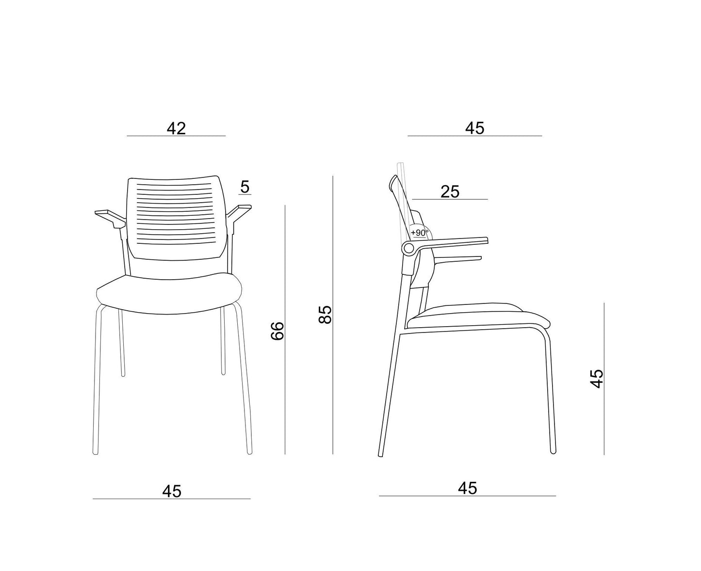 Krēsls GK eko āda 85/45/45 cm pelēks - N1 Home