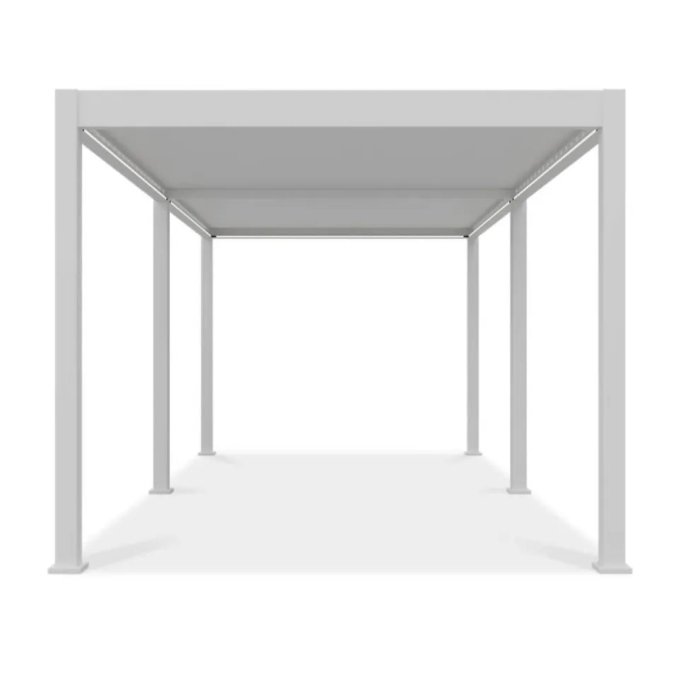 Bioklimatiskā terases pergola Elija AUTOMATIC 3x6 ar LED apgaismojumu 600/309/255 cm balts - N1 Home