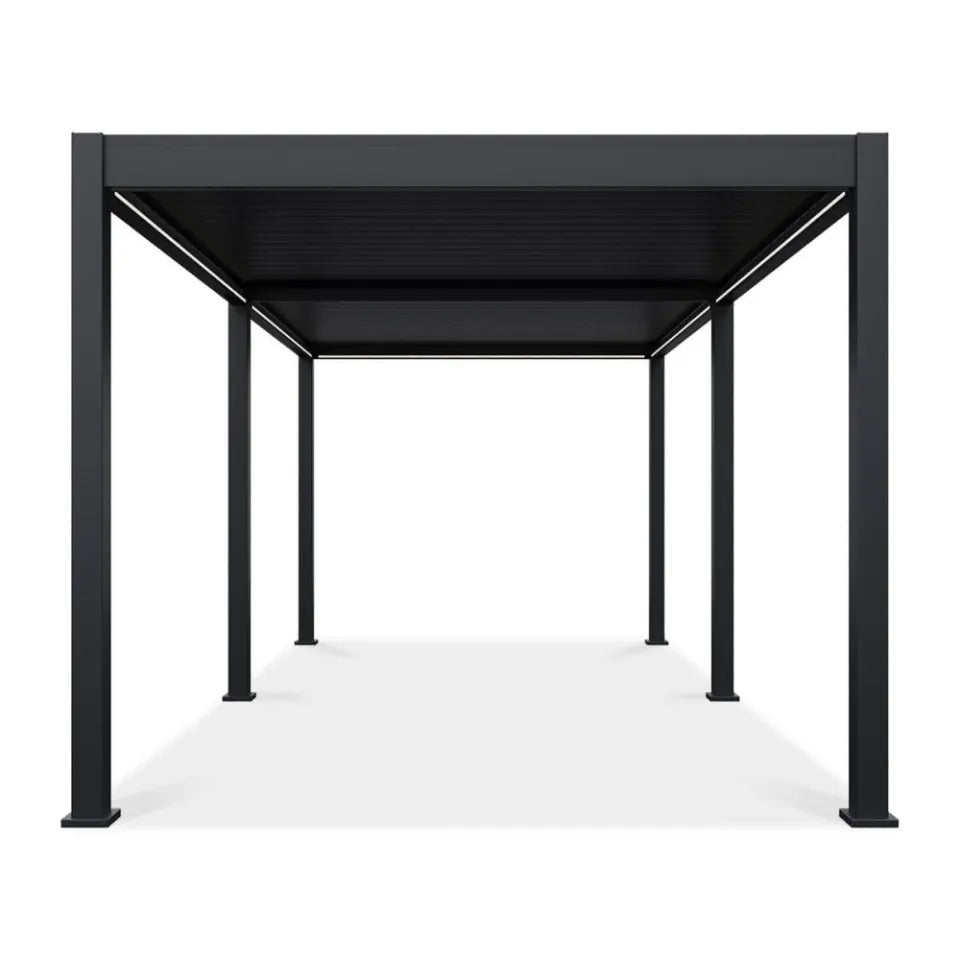 Bioklimatiskā terases pergola Elija AUTOMATIC 3x6 ar LED apgaismojumu 600/309/255 cm antracīts - N1 Home