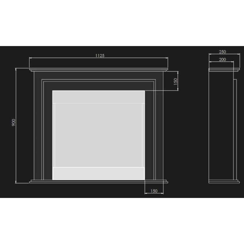 Biokamīns Ports 1 112/90/26 cm balts - N1 Home