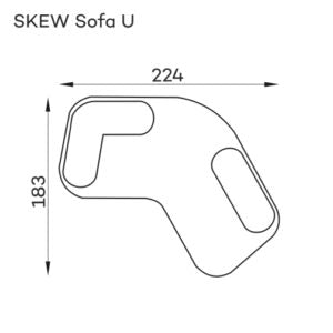 Dīvānd-krēsls Skew U Befame 72/224/183 cm bēšs - N1 Home