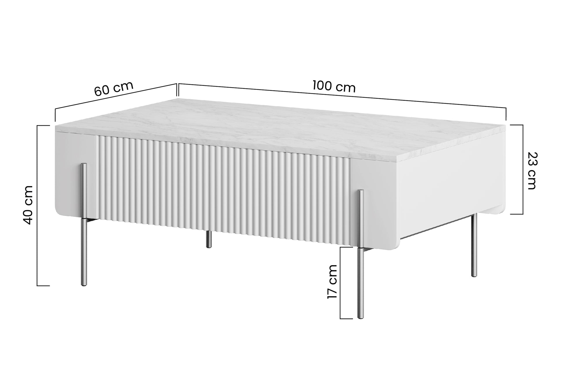 Kafijas galds MV 100/40/60 cm kašmirs/zelts - N1 Home