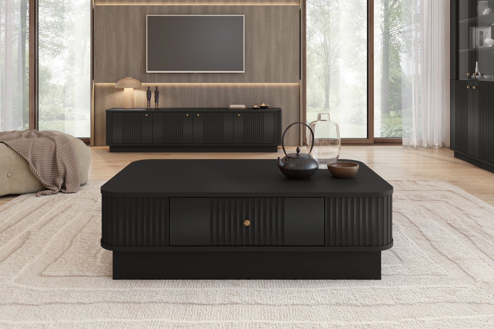 Kafijas galdiņš Vespa 103/32/60 cm melns/zelts - N1 Home