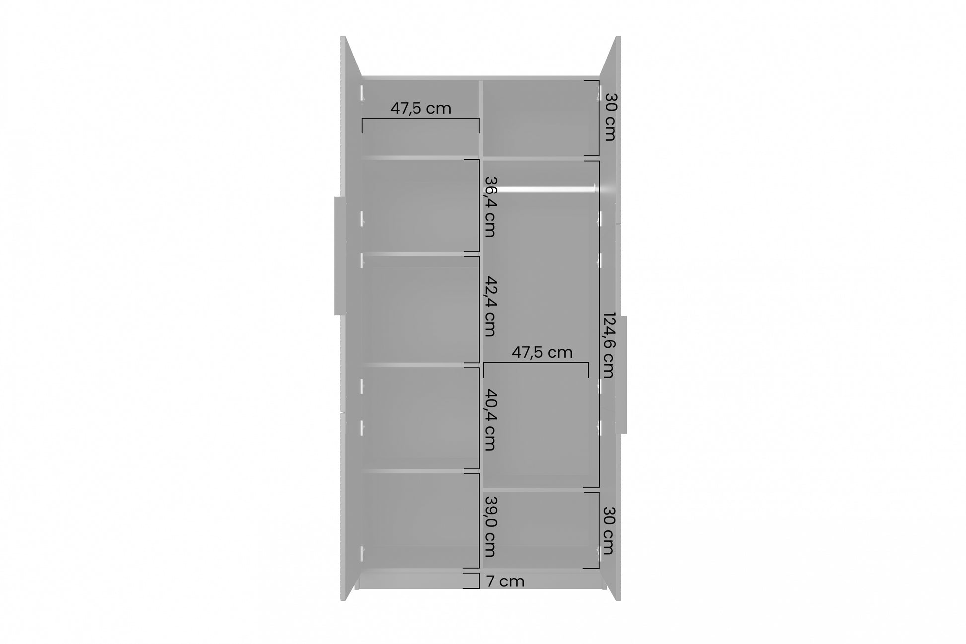 Skapis Oslo 100/205/57 cm melns/ozols - N1 Home