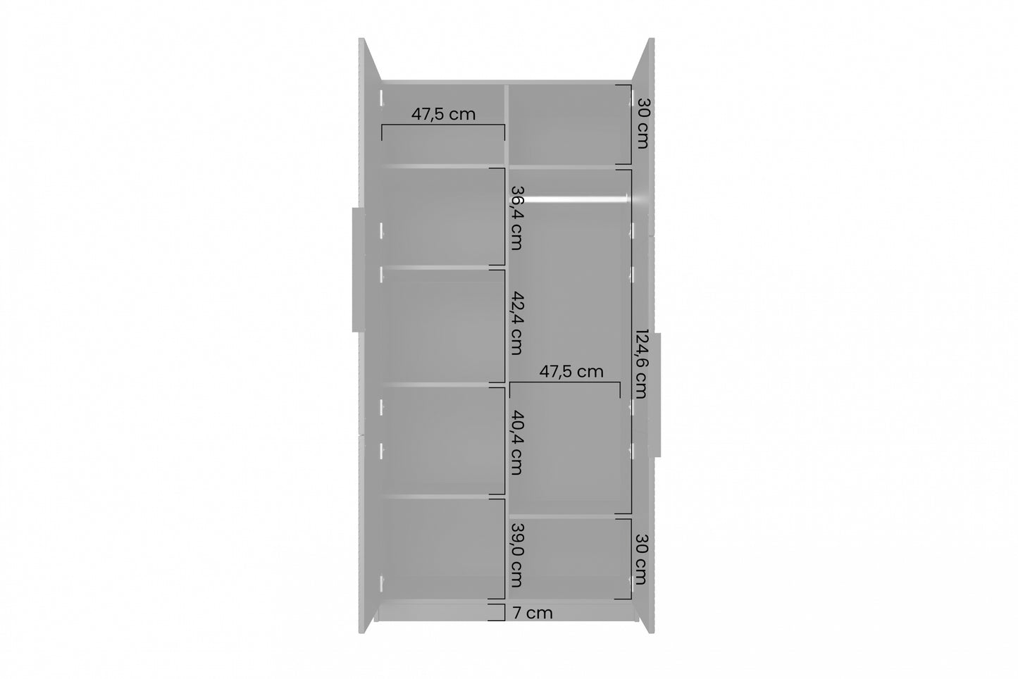 Skapis Oslo 100/205/57 cm balts - N1 Home