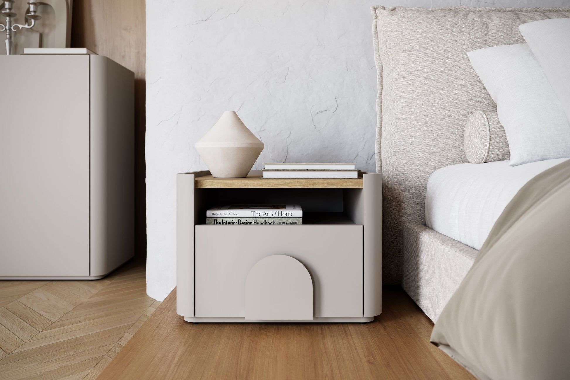 Naktsgaldiņš Amil 48/35.5/48 cm Kašmirs / Eļļots ozols - N1 Home