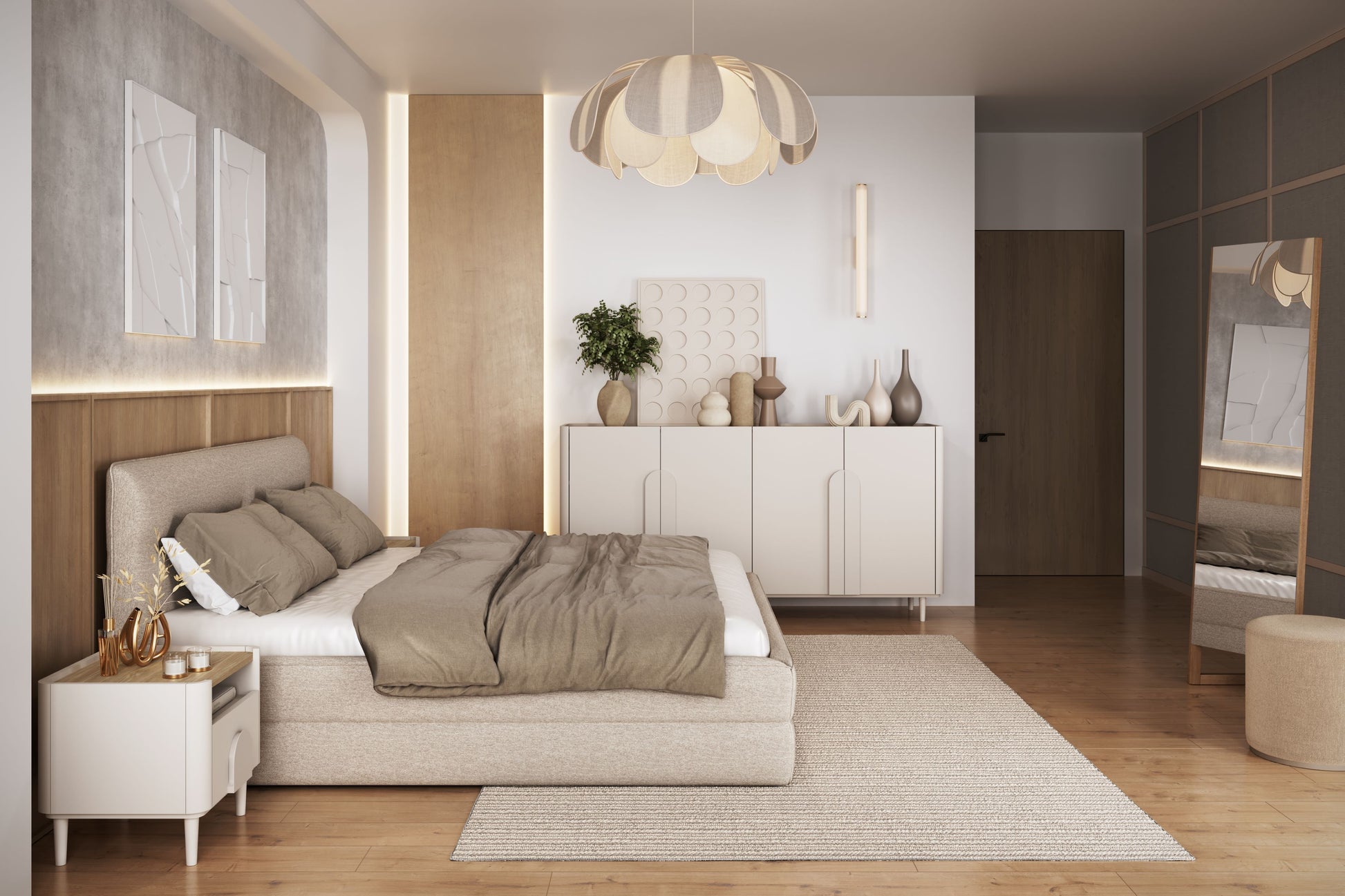 Naktsgaldiņš Amil 48/48/48 cm Kašmirs / Eļļots ozols - N1 Home