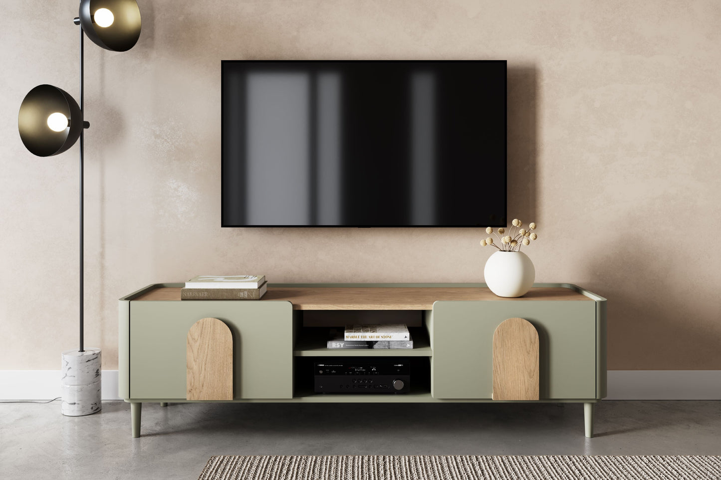 TV skapis Amil 170/48/48 cm eikalipts/ozols/Baltijas kāpas ozols - N1 Home