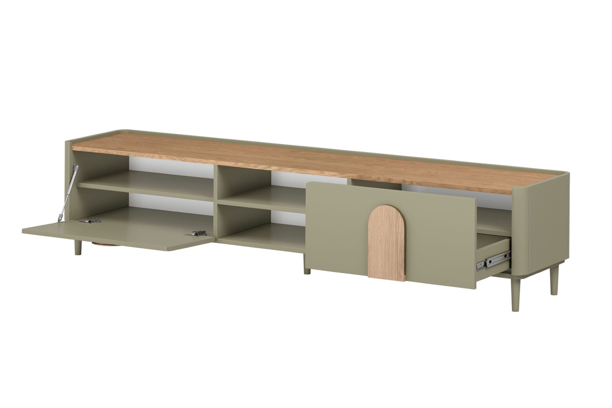 TV skapis Amil 220/48/48 cm Eikalipts / Baltijas kāpu ozols / Dabīgais ozols - N1 Home