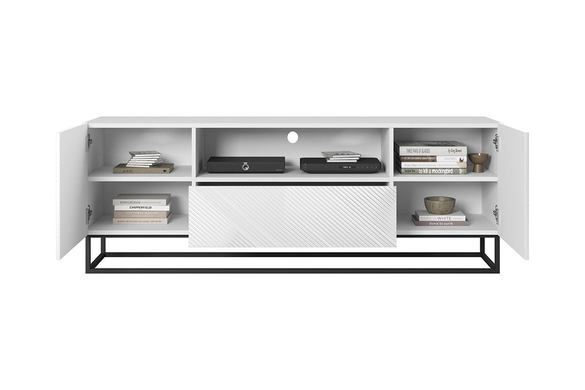 OSLO RTV kumode uz metāla kājām 167/60/40 spīdums balts - N1 Home